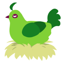 A grass and leaf chicken