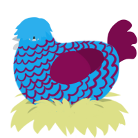 (unnamed), a sky and wine chicken with a lace pattern