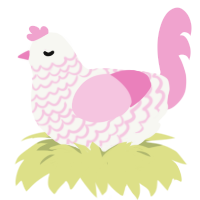 (unnamed), a white and pink chicken with a lace pattern