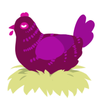 A wine and plum chicken with a half-bar pattern