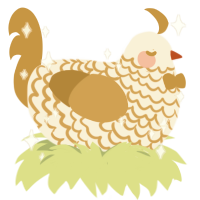 autism, a cream and gold chicken with a lace pattern
