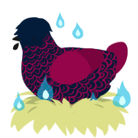 A tumblr and maroon chicken with a double-lace pattern