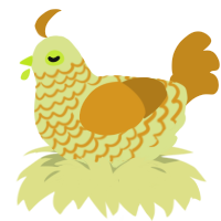 (unnamed), a lemon and ochre chicken with a lace pattern