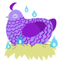 Danse Macabre, a lilac and violet chicken with a lace pattern