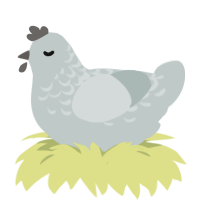 A silver chicken with a half-lace pattern