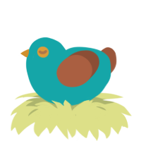 A cerulean and russet chicken
