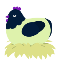 A apple and tumblr chicken with a head pattern