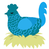 A sea and sky chicken with a lace pattern