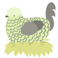A apple and ash chicken with a lace pattern
