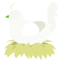 A white chicken with a double-lace pattern