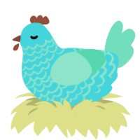 (unnamed), a aqua and mint chicken with a lace pattern