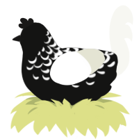 A black and white chicken with a half-lace pattern