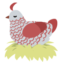 A mist and red chicken with a lace pattern
