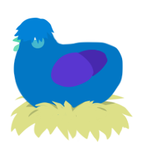 A sapphire and indigo chicken