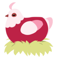 A crimson and rose chicken with a head pattern