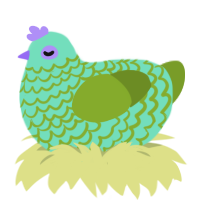 Salt Water, a mint and chartreuse chicken with a lace pattern
