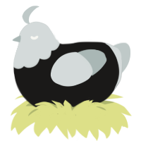A sable and silver chicken with a head pattern