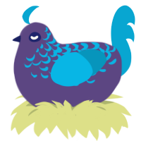 A overcast and cerulean chicken with a half-lace pattern