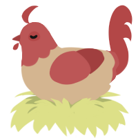 A beige and red chicken with a head pattern