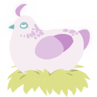 Ghost, a pink and orchid chicken with a neck-speckle pattern