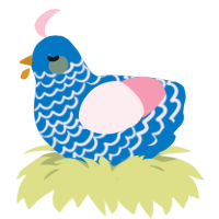 A sapphire and rose chicken with a lace pattern