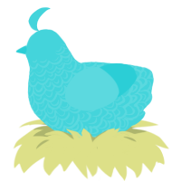 A aqua chicken with a double-lace pattern