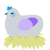 A mist and lilac chicken