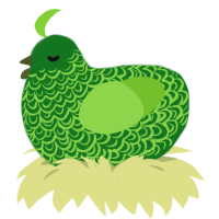 A leaf and grass chicken with a double-lace pattern