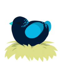A tumblr and cerulean chicken with a neck-band pattern