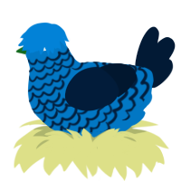 A sapphire and tumblr chicken with a lace pattern