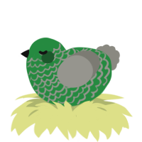 A viridian and ash chicken with a lace pattern