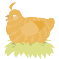 A honey chicken with a bar pattern