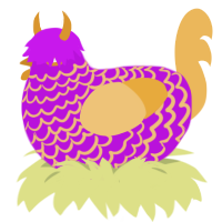 Trick, a amethyst and honey chicken with a lace pattern