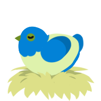 A apple and sapphire chicken with a head pattern