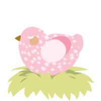 A rose chicken with a speckle pattern
