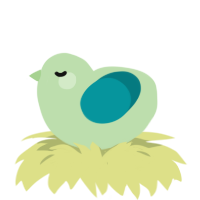 A gluppy and teal chicken