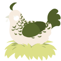 A cream and olive chicken with a half-lace pattern