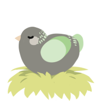 A ash and gluppy chicken with a neck-band pattern