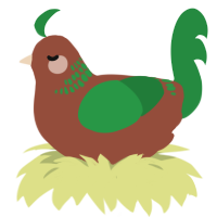 A russet and viridian chicken with a neck-band pattern