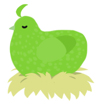 A grass chicken with a speckle pattern