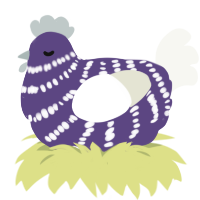 A overcast and white chicken with a bar pattern