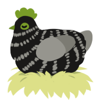 A sable and ash chicken with a bar pattern