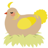 A beige and yellow chicken with a neck-band pattern