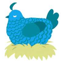 A sky and sea chicken with a lace pattern