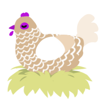 latte, a beige and cream chicken with a lace pattern