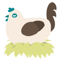 A cream and bark chicken