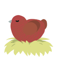 A red and russet chicken with a lace pattern
