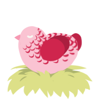 A rose and crimson chicken with a half-lace pattern