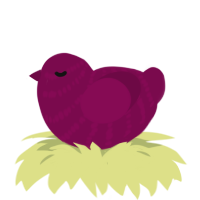 A wine chicken with a bar pattern