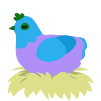 3958, a lilac and sky chicken with a head pattern